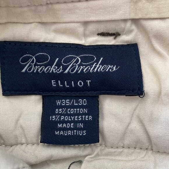 Brooks Brothers Elliot Olive Green Wide Wale Corduroy Pants Pleats Cuff Size 35 - Picture 9 of 10